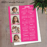 Kalender met 4 Fotocollage Briefkaart<br><div class="desc">Een fotocollage met een kalender. Een leuk object voor het nieuwjaar. Voeg 4 vierkante foto's aan dit ontwerp toe. Met een klein beetje werk,  kunt u de achtergrondkleur en de kalenderkleur veranderen wanneer u op de aanpassingsoptie klikt en verschillende kleuren kiest.</div>