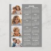 Kalender met 4 Fotocollage - Grijs Briefkaart (Voorkant)