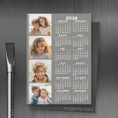 Kalender met 4 Fotocollage Magnetische Kaart - Gri