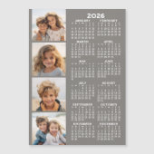 Kalender met 4 Fotocollage Magnetische Kaart - Gri (Voorkant)