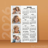 Kalender met 4 Fotocollage Magnetische Kaart Wit