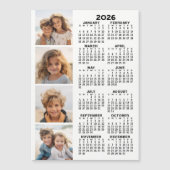 Kalender met 4 Fotocollage Magnetische Kaart Wit (Voorkant)