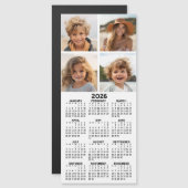 Kalender met 4 Fotocollage - Moderne magneet (Voorkant / Achterkant)