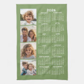 Kalender met 4 Fotocollage - Sage Green Theedoek (Verticaal)