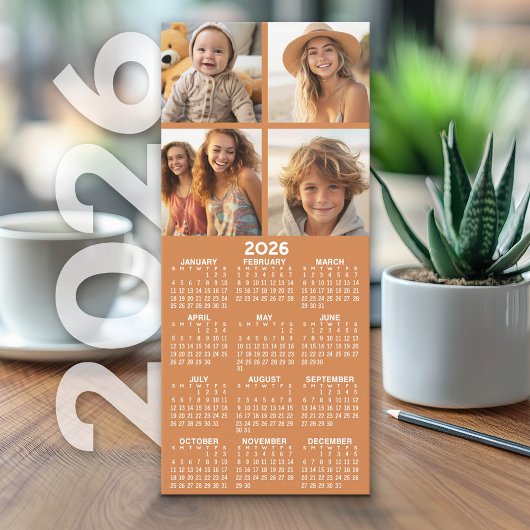 Kalender met 4 Fotocollage - Warm Caramel Kaart