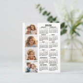 Kalender met 4 Fotocollage - Zwart Wit Briefkaart (Staand voorkant)