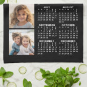 Kalender met 4 Photo Collage Zwart Theedoek (Gevouwen)