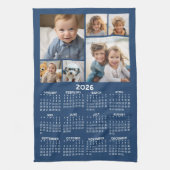 Kalender met 6 Fotocollage - Blauw Theedoek (Verticaal)