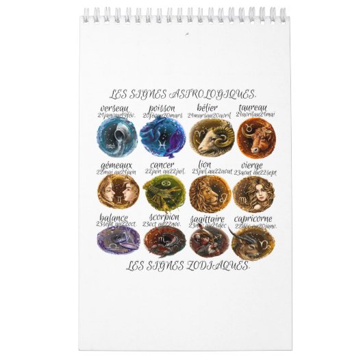 kalender met astrologische tekenen (Hoes)