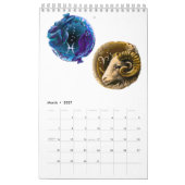 kalender met astrologische tekenen (Mar 2027)