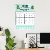 Kalender met berenposter om de bevalling te voorsp poster (Thuiskantoor)