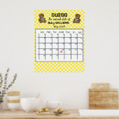 Kalender met berenposter om de uitgerekende datum poster (Keuken)