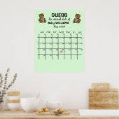 Kalender met berenposter om de uitgerekende datum poster (Keuken)