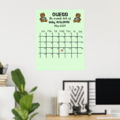 Kalender met berenposter om de uitgerekende datum poster (Thuiskantoor)