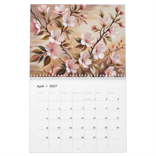 kalender met bloeiende takken (Apr 2027)