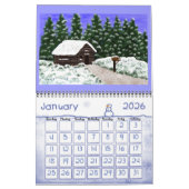 Kalender met cabines en landschappen (Jan 2026)