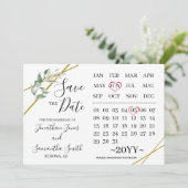 kalender met de Greenery trouwdag Kaart (Staand voorkant)