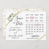 kalender met de Greenery trouwdag Kaart (Voorkant / Achterkant)