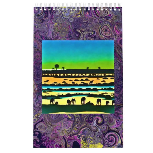 Kalender met dubbele pagina Klein, wit Dieren (Hoes)