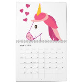 Kalender met een eenhoorn voor een meisje. (Mar 2026)