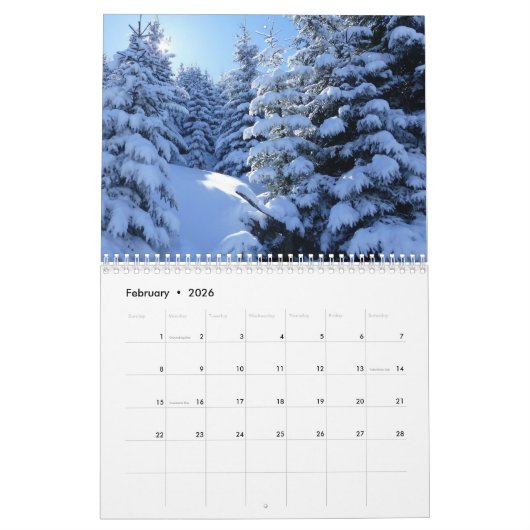 Kalender Met Feestdagen - Bomen (Feb 2026)