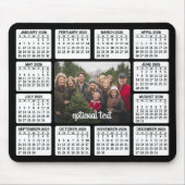 Kalender met foto in het centrum Zwart Wit Muismat (Voorkant)