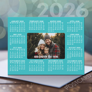 Kalender met foto in het midden - Blue White Briefkaart