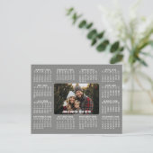 Kalender met foto in het midden - Grijs Wit Briefkaart (Staand voorkant)