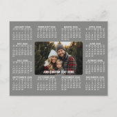 Kalender met foto in het midden - Grijs Wit Briefkaart (Voorkant)