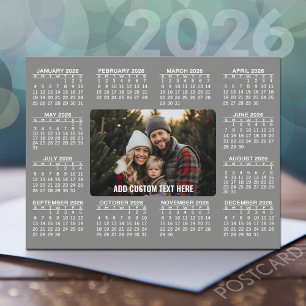 Kalender met foto in het midden - Grijs Wit Briefkaart
