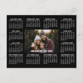 Kalender met foto in het midden - Zwart Wit Briefkaart (Voorkant)