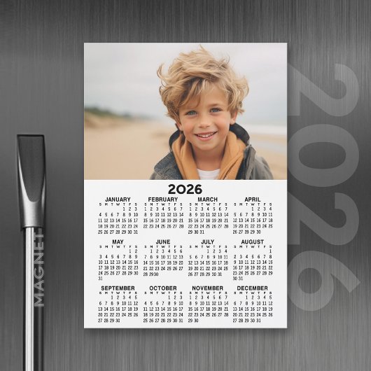 Kalender met Foto - Jaar Uitzicht Magnetische Kaar