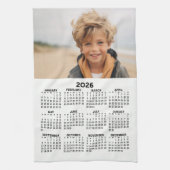 Kalender met foto - Jaar Uitzicht - Zwart Wit Theedoek (Verticaal)