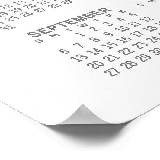 Kalender met foto - Overzicht van het hele jaar (Hoek)