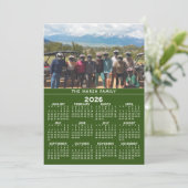 Kalender met foto - overzicht van het hele jaar feestdagenkaart (Staand voorkant)