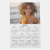 Kalender met foto Voljaar Uitzicht Modern Minimal Theedoek (Verticaal)