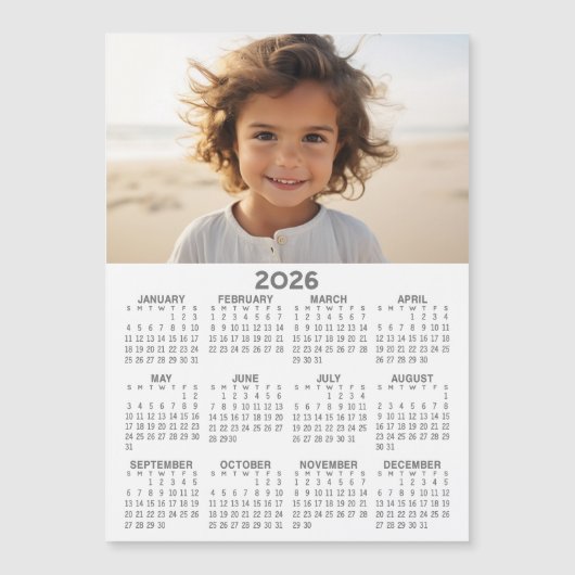 Kalender met foto - Volledig jaar Magnetische Kaar (Voorkant)