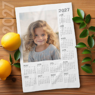 Kalender met foto volledig jaaroverzicht modern mi theedoek