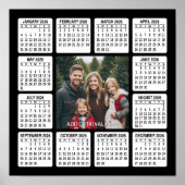 Kalender met foto volledige jaarkijk Moderne minim Poster (Voorkant)