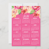 Kalender met geschilderde Waterverf Bloemen Kaart (Voorkant)