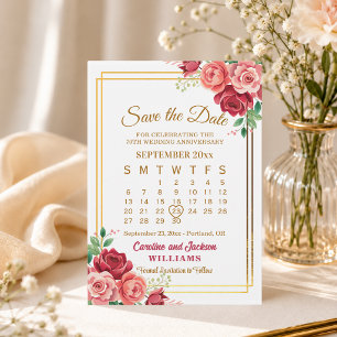 Kalender met gouden lijst voor 70ste huwelijksverj save the date