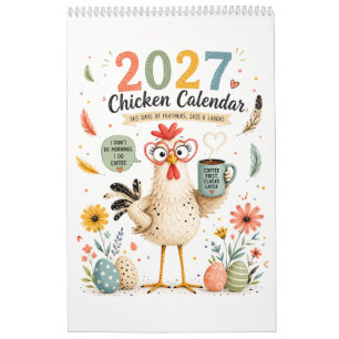 Kalender met grappige kip