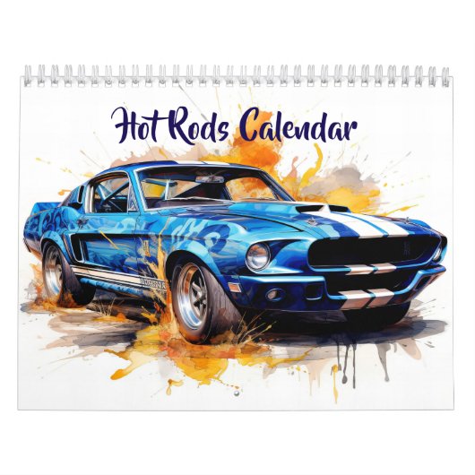 Kalender met hot rods van gemiddelde grootte (Hoes)