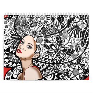 Kalender met kunst geschilderd