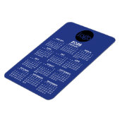 Kalender met Logo Basic Blue White Minimal Magneet (Linkerzijde)