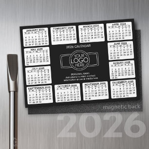 Kalender met logo Contact Info Zwart - Magneet