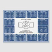Kalender met logo Contactgegevens Blauwe magneet (Voorkant)