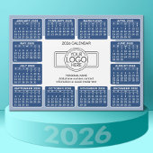 Kalender met logo Contactgegevens Blauwe magneet