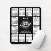 Kalender met logo Contactgegevens Zwart Wit Muismat (Met muis)