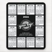 Kalender met logo Contactgegevens Zwart Wit Muismat (Voorkant)